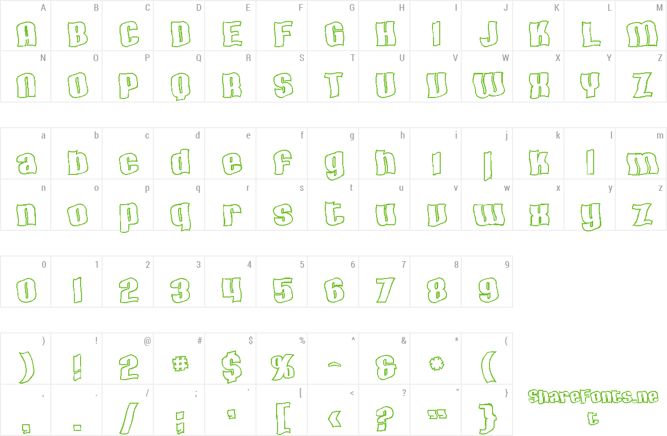 Font SF Hallucination Outline preview